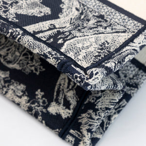CHRISTIAN DIOR SMALL BOOK TOTE BLUE TOILE DE JOUY EMBROIDERY