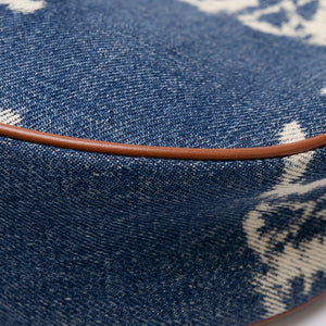 CELINE MEDIUM AVA BAG TRIOMPHE DENIM NAVY/ TAN. GHW