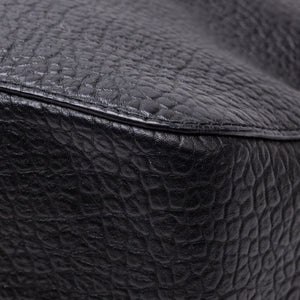 BURBERRY SMALL LEDBURY HOBO SATCHEL BLACK GRAINED CALFSKIN LEATHER GHW