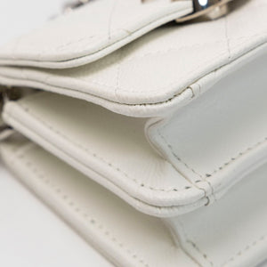 CHANEL CC MINI BAG WHITE CALFSKIN SHW
