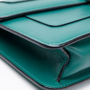 BVLGARI SERPENTI FOREVER WALLET ON CHAIN CALFSKIN GREEN LGHW