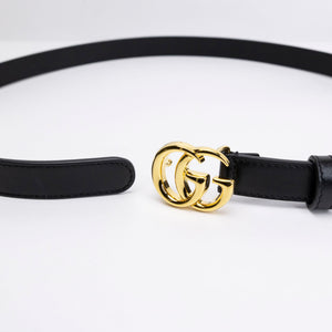 GUCCI GG MARMONT BLACK LEATHER BELT