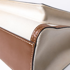 BURBERRY WORLD OF THE POCKET MEDIUM CANVAS WITH LEATHER GHW