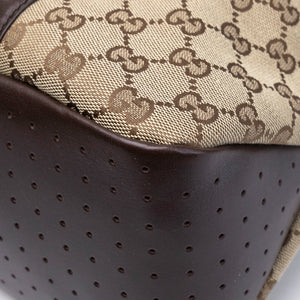 GUCCI GG CANVAS TOTE BAG BEIGE GHW