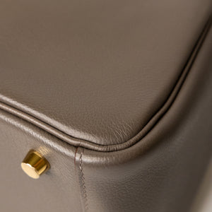 HERMES LINDY 26 EVERCOLOR GRIS ETAIN GHW STAMP Z