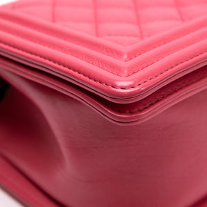 CHANEL MEDIUM LEBOY PINK CALFSKIN LEATHER MULTICOLORED HARDWARE