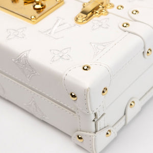 LOUIS VUITTON PETITE MALLE MONOGRAM EMBROIDERED WHITE CALFSKIN GHW