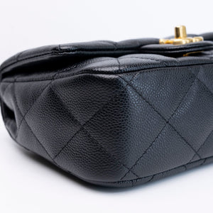 CHANEL COCO LOVE FLAP BAG BLACK CAVIAR GHW (MICROCHIP)