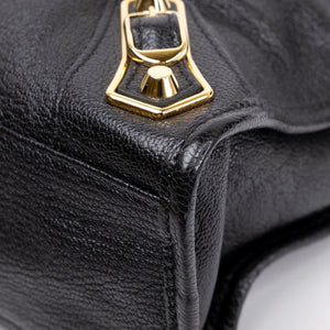BALENCIAGA METALLIC EDG CITY S BAG BLACK GHW