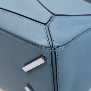 LOEWE SMALL PUZZLE BAG CALFSKIN STONE BLUE SHW