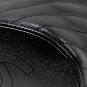 CHANEL QUILTED CHEVRON HANDLE WITH CHIC BUCKET BAG BLACK LAMBSKIN LEATHER GHW