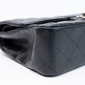 CHANEL MEDIUM CLASSIC DOUBLE FLAP BAG BLACK CAVIAR LEATHER SHW