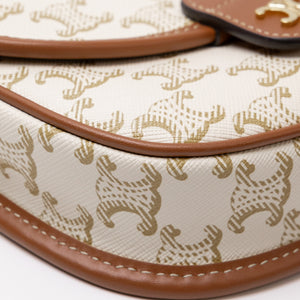 CELINE MINI BESACE TRIOMPHE CANVAS/ CALFSKIN WHITE GHW