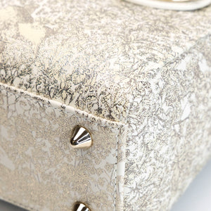 CHRISTIAN DIOR AROUND THE WORLD SMALL MY ABCDIOR LADY DIOR TOTE BAG WHITE GOLD CALFSKIN GHW