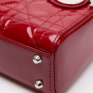 CHRISTAIN DIOR MINI LADY DIOR PATENT RED SHW