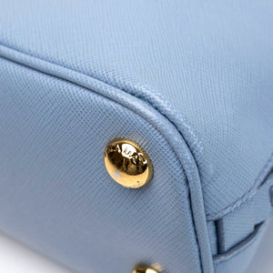 PRADA SAFFIANO LUX LEATHER MINI BAG BLUE GHW