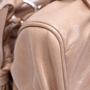 MIU MIU VITELLO LUX BOW SATCHEL CALFSKIN LEATHER