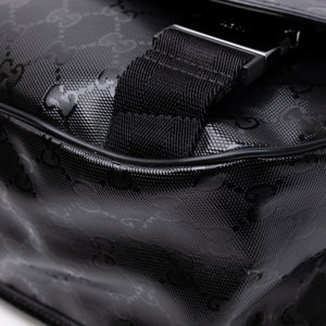 GUCCI SUPREME MESSENGER BAG BLACK COATED CANVAS SHW