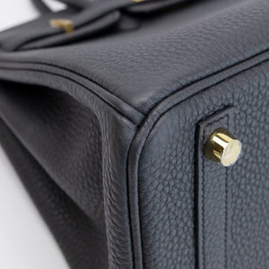 HERMES BIRKIN 25 VEAU TOGO PLOMB GHW STAMP K