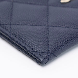 CHANEL BLUE CAVIAR CARDHOLDER GHW