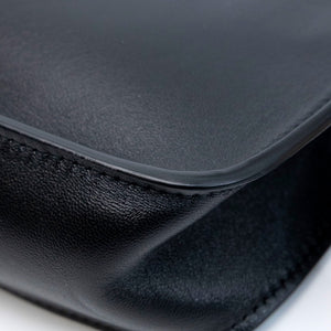 BURBERRY MINI SHIELD LEATHER SHOULDER BAG BLACK GHW