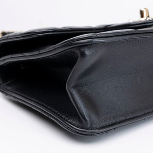 CHANEL 25B CLASSIC FLAP MATELASSE CHAIN STRAP MINI BAG BLACK LAMBSKIN LGHW