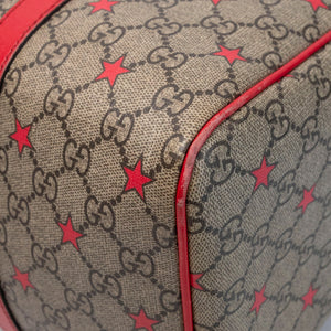 GUCCI GG SUPREME MEDIUM JOY BOSTON BAG BEIGE / RED GHW