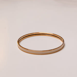 HERMES UNI BANGLE MARRON GLACE GHW