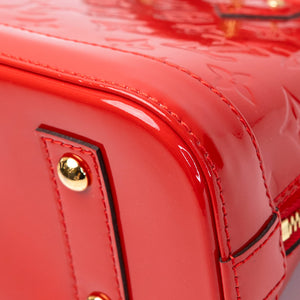 LOUIS VUITTON ALMA BB MONOGRAM PATENT RED GHW