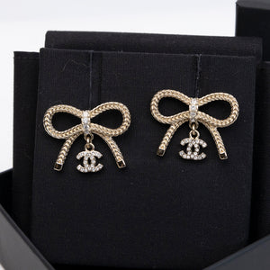 CHANEL 24K BOW CC EARRINGS