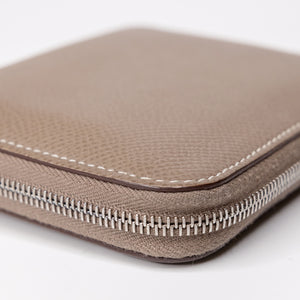 HERMES SILK IN COMPACT WALLET EPSOM ETOUPE GHW STAMP Y