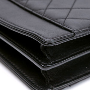 SAINT LAURENT GABY QUILTED SATCHEL BAG BLACK LAMBSKIN LEATHER GHW