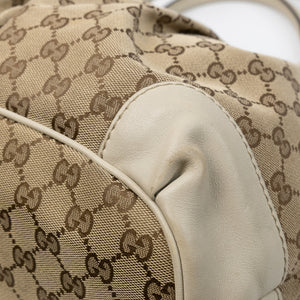 GUCCI GG CANVAS SUKEY OFF-WHITE TOP HANDLE BAG GHW