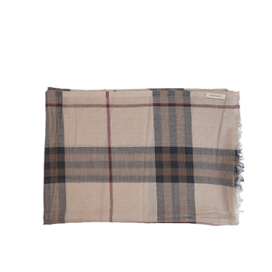 BURBERRY BEIGE VINTAGE WOOL & SILK SCARF