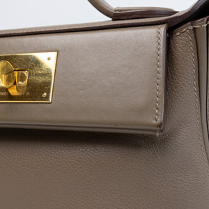 HERMES MINI 24/24 BAG ETOUPE EVERCOLOR / SWIFT LEATHER GHW STAMP B