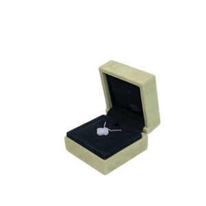 VAN CLEEF & ARPELS VINTAGE ALHAMBRA PENDANT 18K WHITE GOLD, CHALCEDONY
